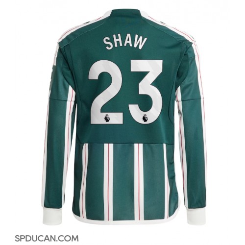 Muški Nogometni Dres Manchester United Luke Shaw #23 Gostujuci 2023-24 Dugi Rukav